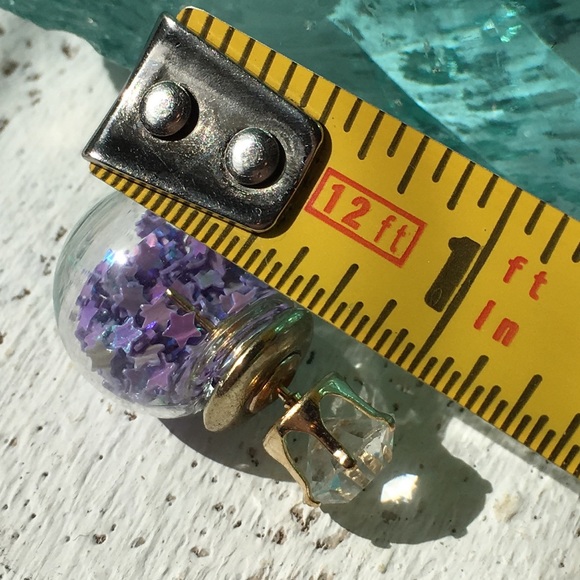 Purple Star Double Stud Earrings - Picture 8 of 8